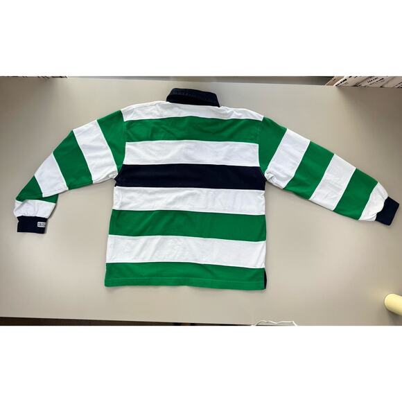 Notre Dame Striped Rugby Polo Shirt Mens Small Preppy Embroidered Smart Classic - Picture 10 of 11
